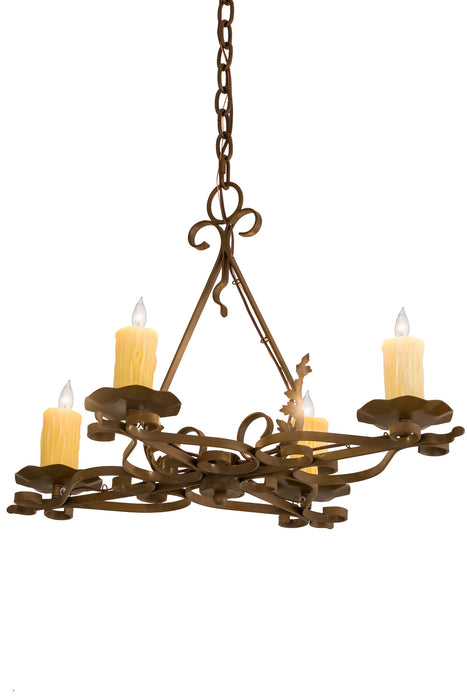 Meyda Tiffany 189728 Four Light Chandelier, Rustic Iron