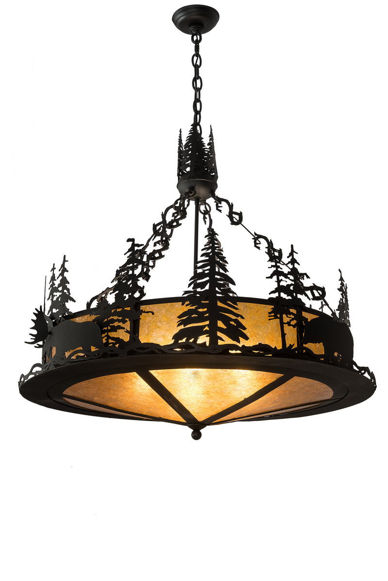 Meyda Tiffany 189730 Four Light Inverted Pendant, Textured Black