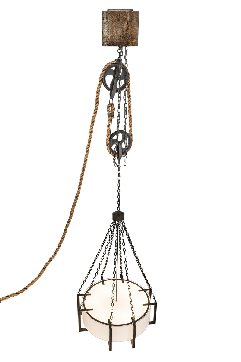 Meyda Tiffany 190118 Six Light Inverted Pendant, Wrought Iron