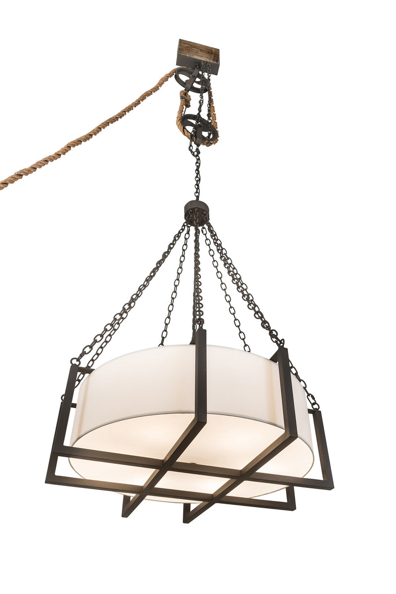 Meyda Tiffany 190118 Six Light Inverted Pendant, Wrought Iron