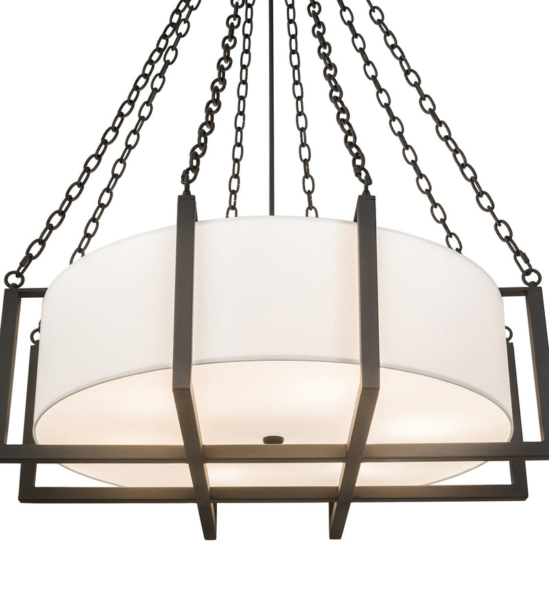 Meyda Tiffany 190118 Six Light Inverted Pendant, Wrought Iron