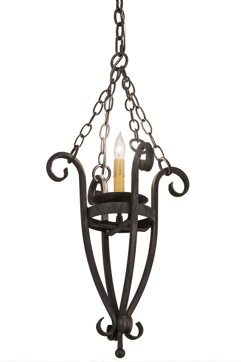 Meyda Tiffany 190262 One Light Pendant, Wrought Iron