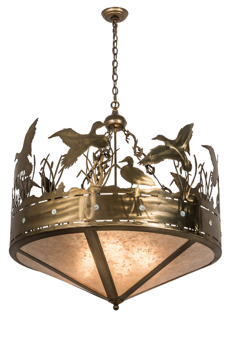 Meyda Tiffany 50145 Four Light Inverted Pendant, Antique Copper