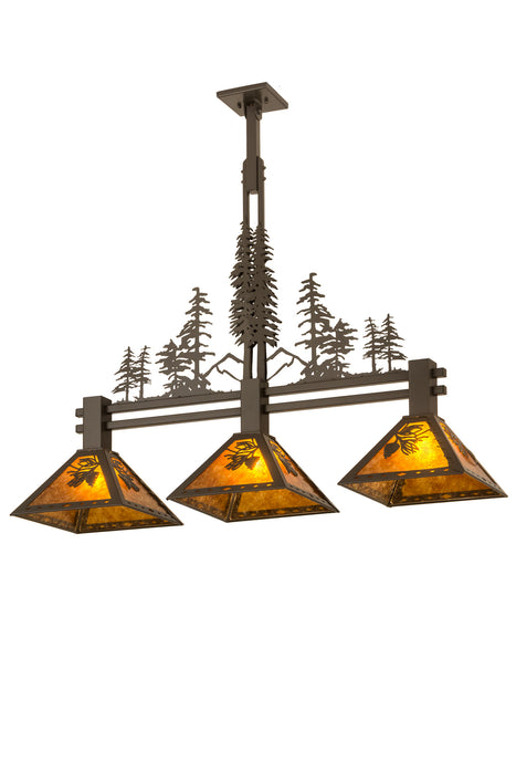 Meyda Tiffany 27073 Three Light Island Pendant, Timeless Bronze