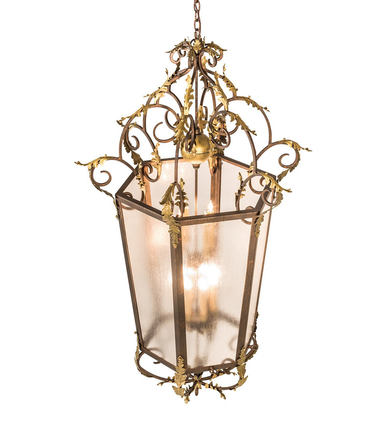 Meyda Tiffany 194627 12 Light Pendant, Light Tobacco/Antique Gold