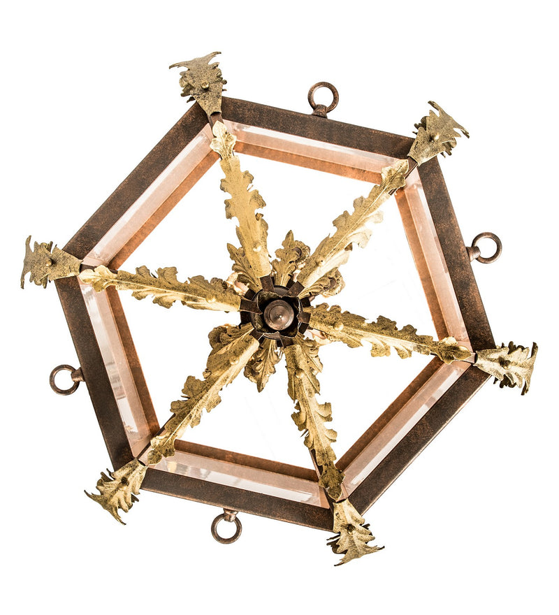 Meyda Tiffany 194627 12 Light Pendant, Light Tobacco/Antique Gold