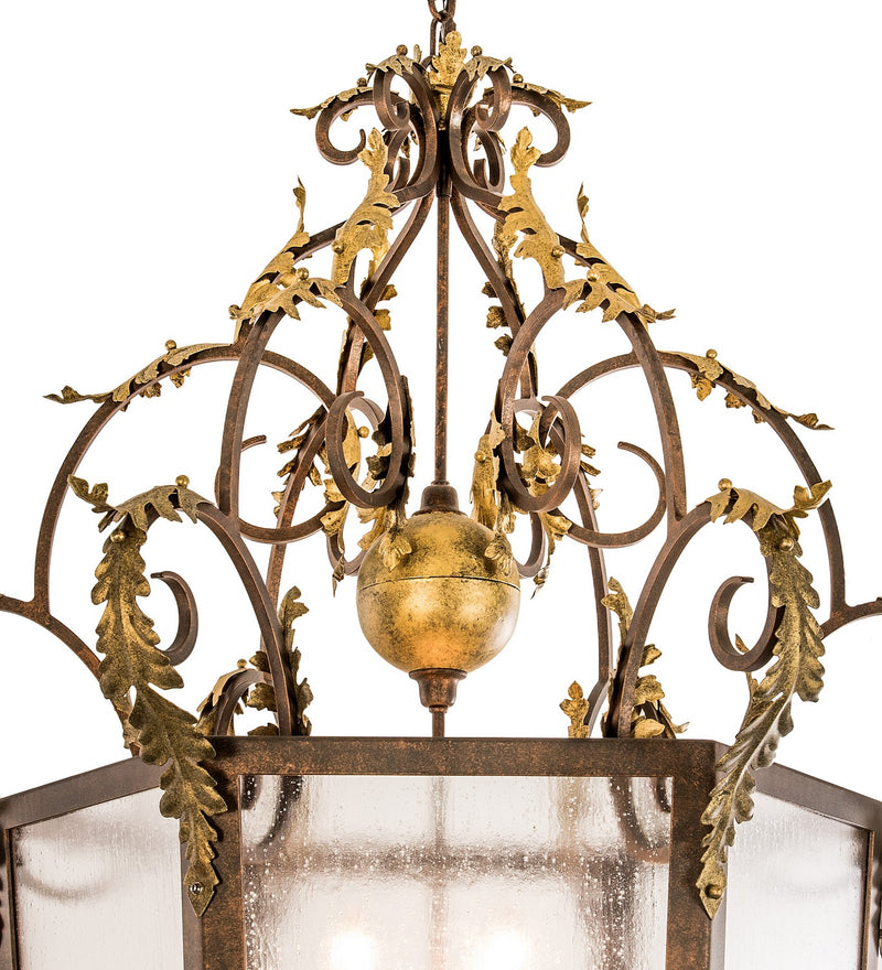 Meyda Tiffany 194627 12 Light Pendant, Light Tobacco/Antique Gold