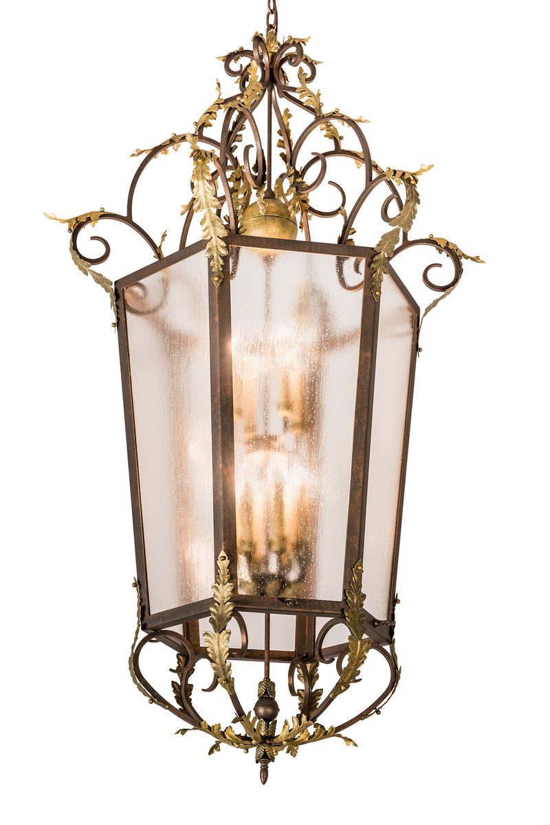 Meyda Tiffany 194627 12 Light Pendant, Light Tobacco/Antique Gold