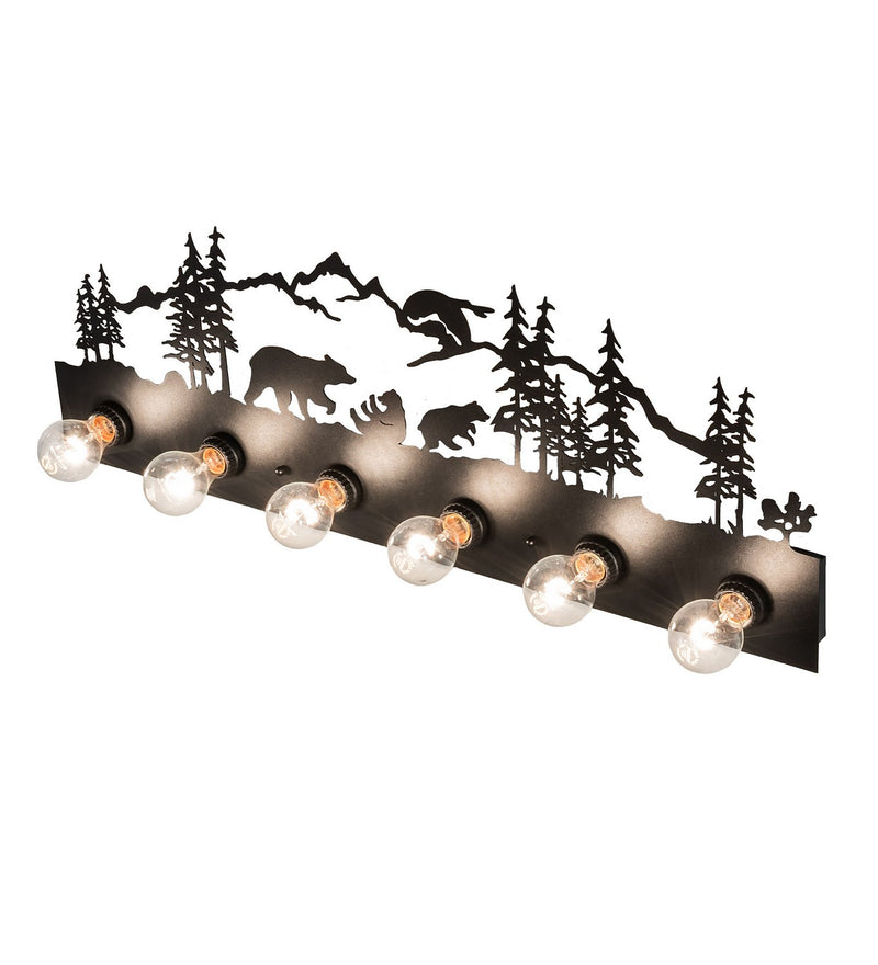 Meyda Tiffany 193240 Six Light Vanity, Textured Black