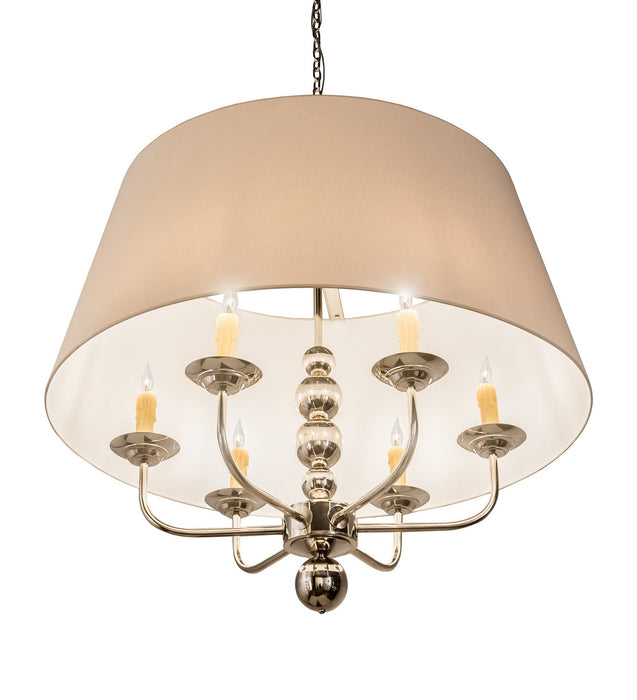 Meyda Tiffany 193402 Six Light Chandelier, Polished Nickel