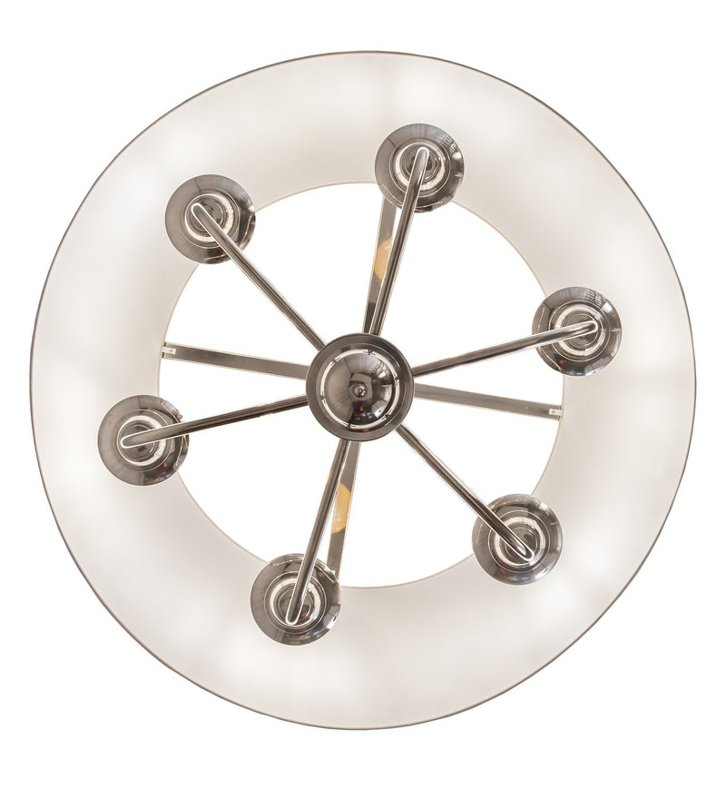 Meyda Tiffany 193402 Six Light Chandelier, Polished Nickel