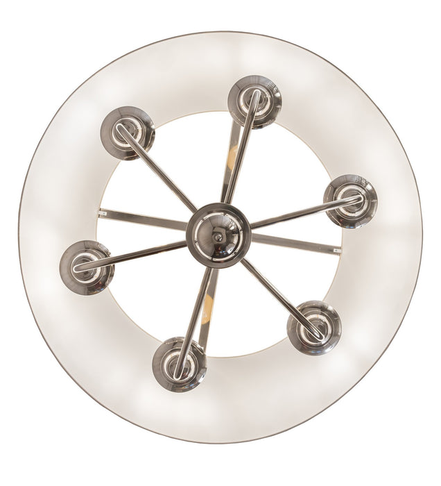 Meyda Tiffany 193402 Six Light Chandelier, Polished Nickel