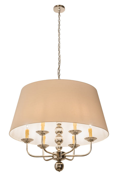 Meyda Tiffany 193402 Six Light Chandelier, Polished Nickel