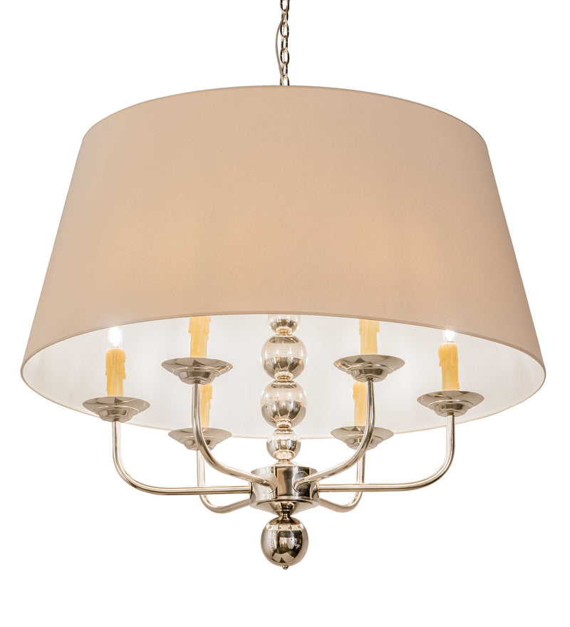Meyda Tiffany 193402 Six Light Chandelier, Polished Nickel