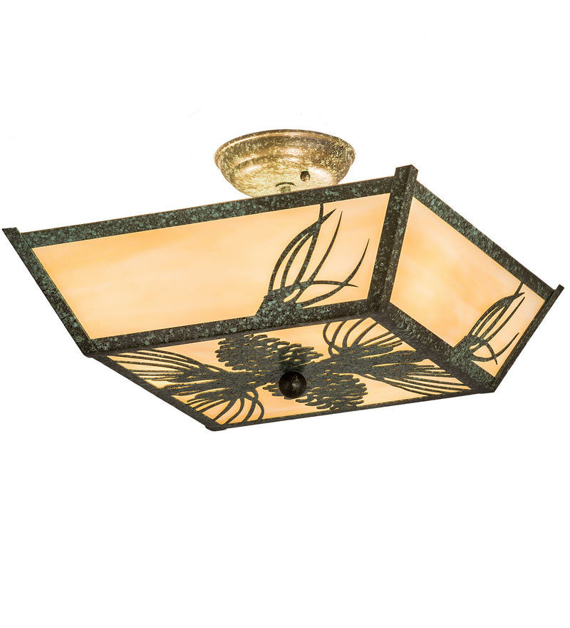 Meyda Tiffany 193440 Three Light Flushmount, Tarnished Copper