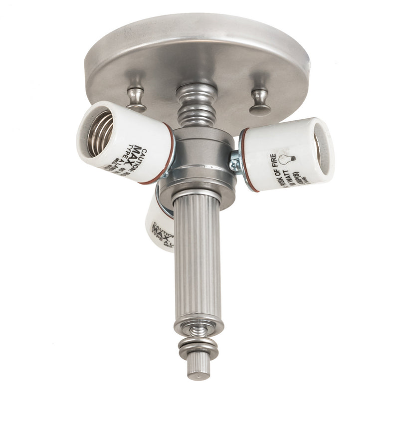 Meyda Tiffany 193640 Three Light Flushmount Hardware, Brushed Nickel