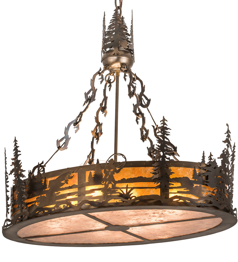 Meyda Tiffany 194615 Eight Light Pendant, Dark Burnished Antique Copper