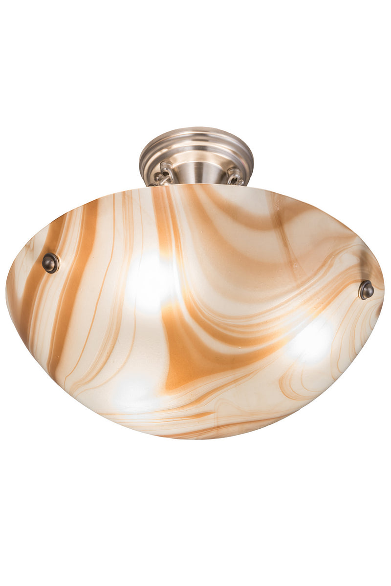 Meyda Tiffany 190546 Three Light Semi-Flushmount, Brushed Nickel