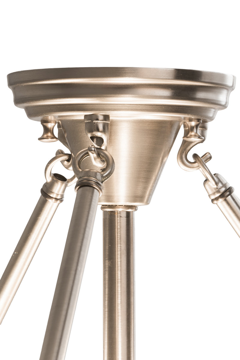 Meyda Tiffany 190546 Three Light Semi-Flushmount, Brushed Nickel