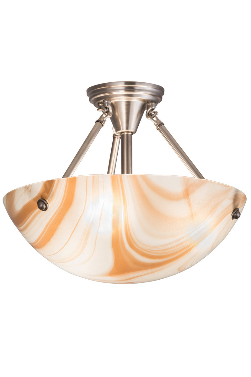 Meyda Tiffany 190546 Three Light Semi-Flushmount, Brushed Nickel