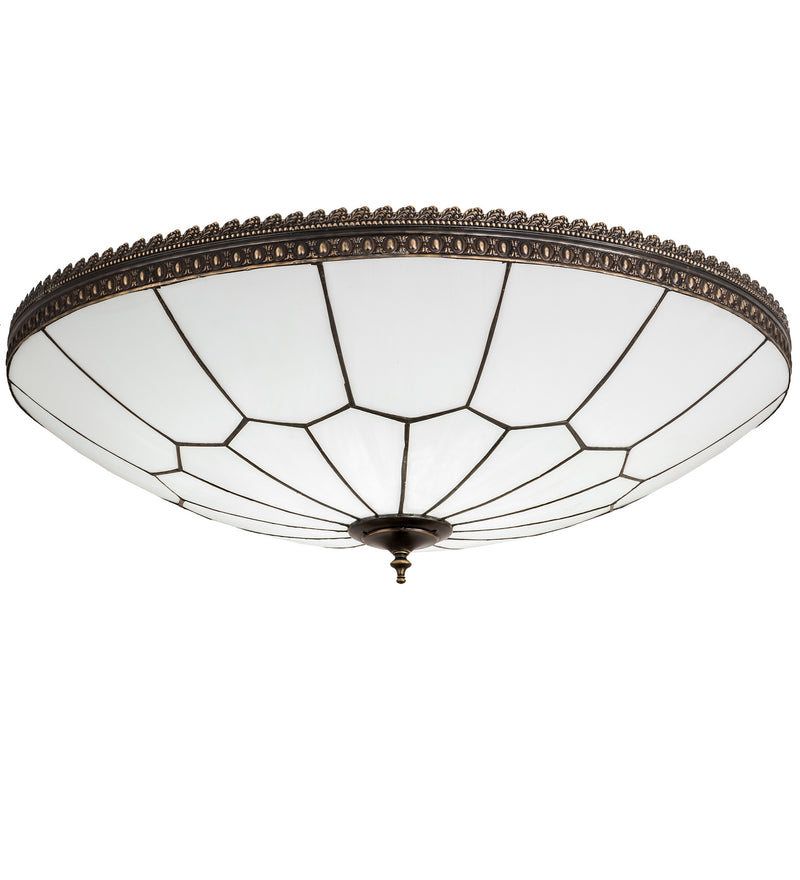 Meyda Tiffany 190974 One Light Flushmount, Craftsman Brown Highlighted
