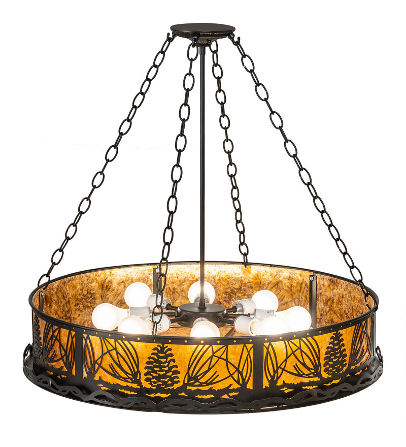 Meyda Tiffany 191371 Four Light Semi-Flushmount, Textured Black