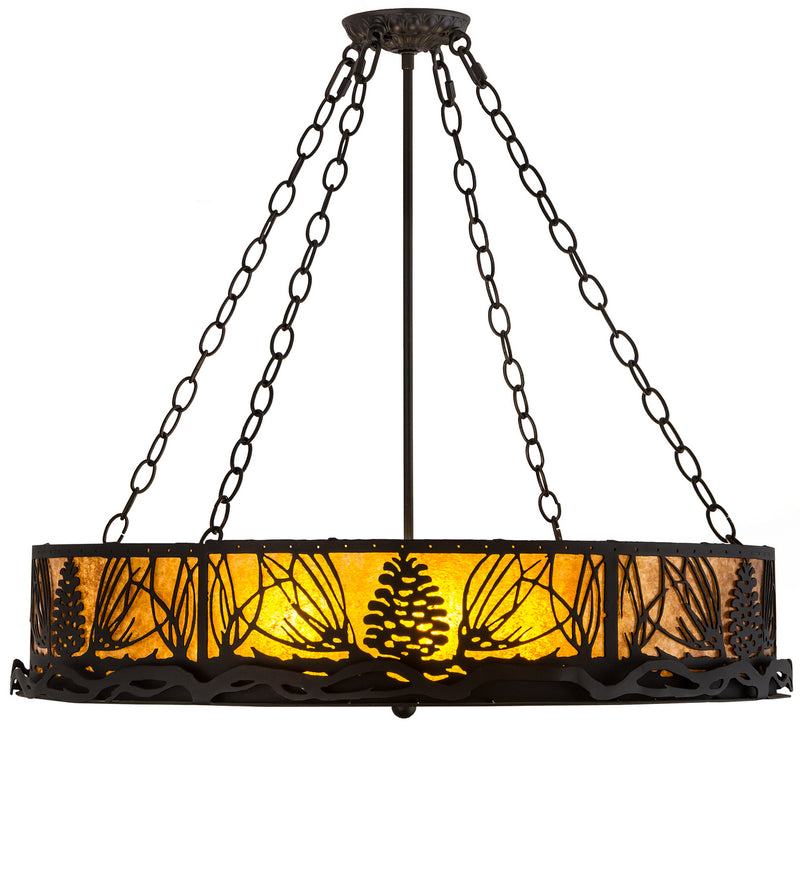 Meyda Tiffany 191371 Four Light Semi-Flushmount, Textured Black