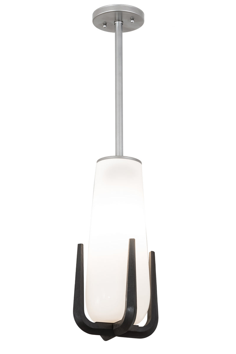 Meyda Tiffany 191467 One Light Mini Pendant, Brushed Nickel/Ebony