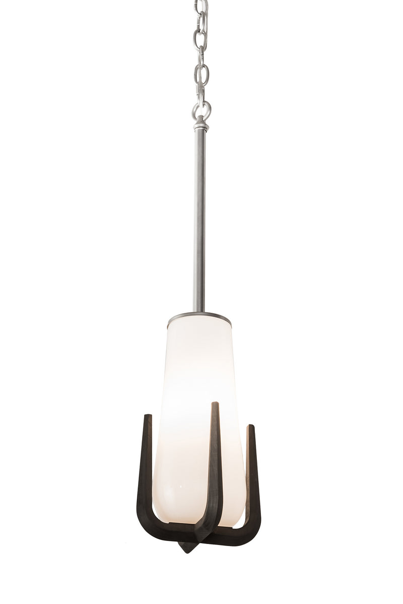 Meyda Tiffany 191477 One Light Mini Pendant, Brushed Nickel & Ebony