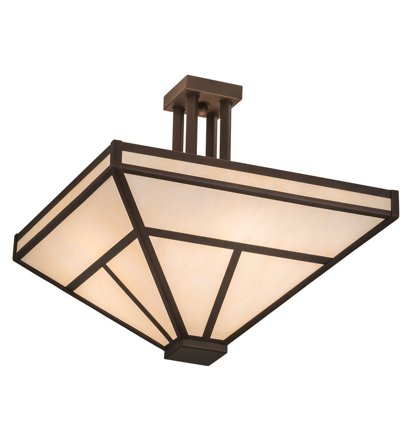 Meyda Tiffany 191900 Eight Light Semi-Flushmount, Mahogany Bronze