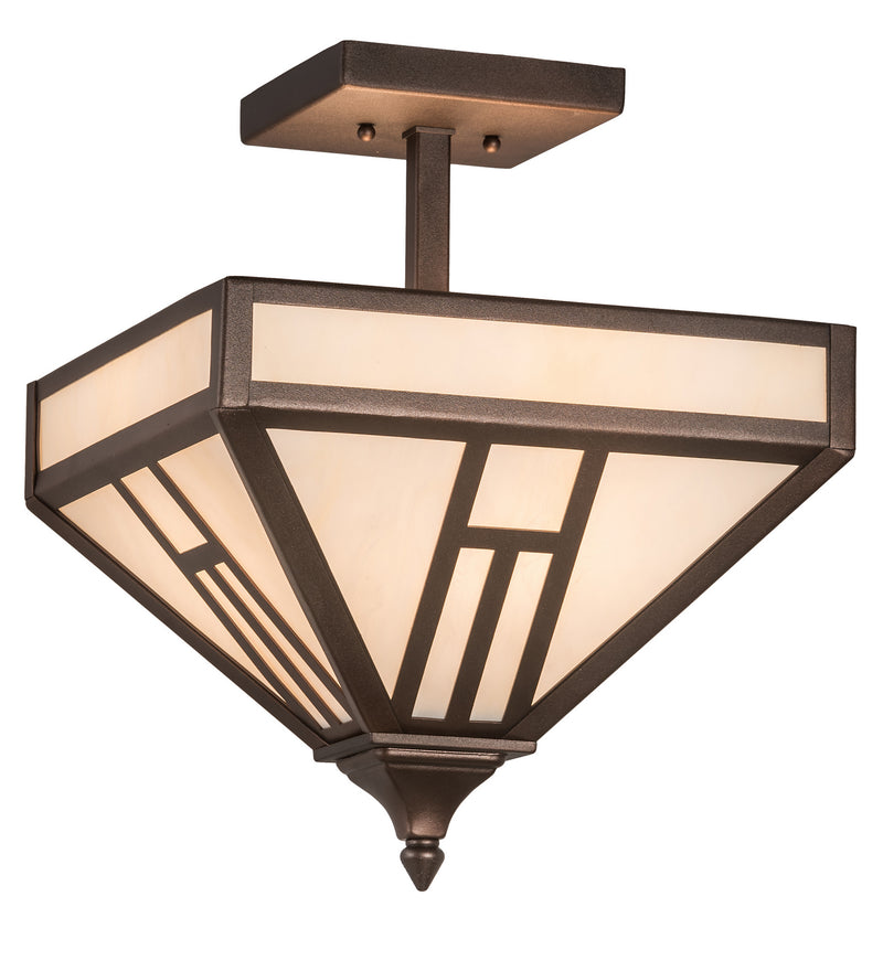 Meyda Tiffany 191901 Four Light Flushmount, Mahogany Bronze