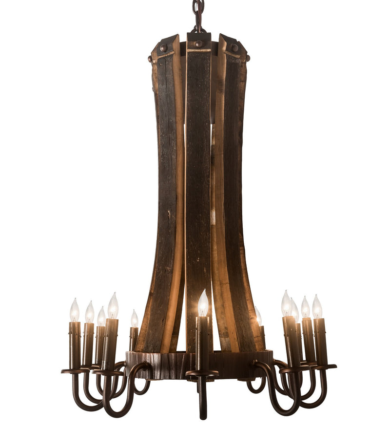 Meyda Tiffany 191902 12 Light Chandelier, Mahogany Bronze