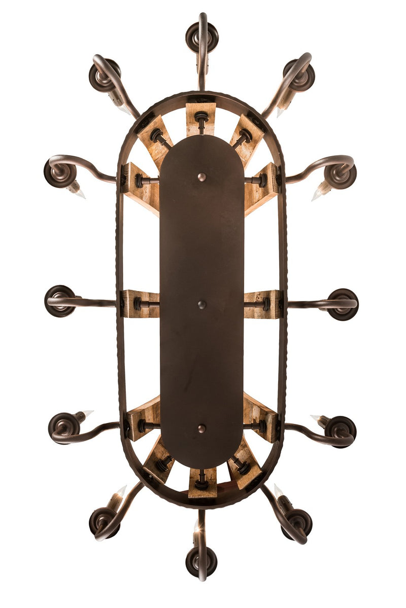 Meyda Tiffany 191902 12 Light Chandelier, Mahogany Bronze