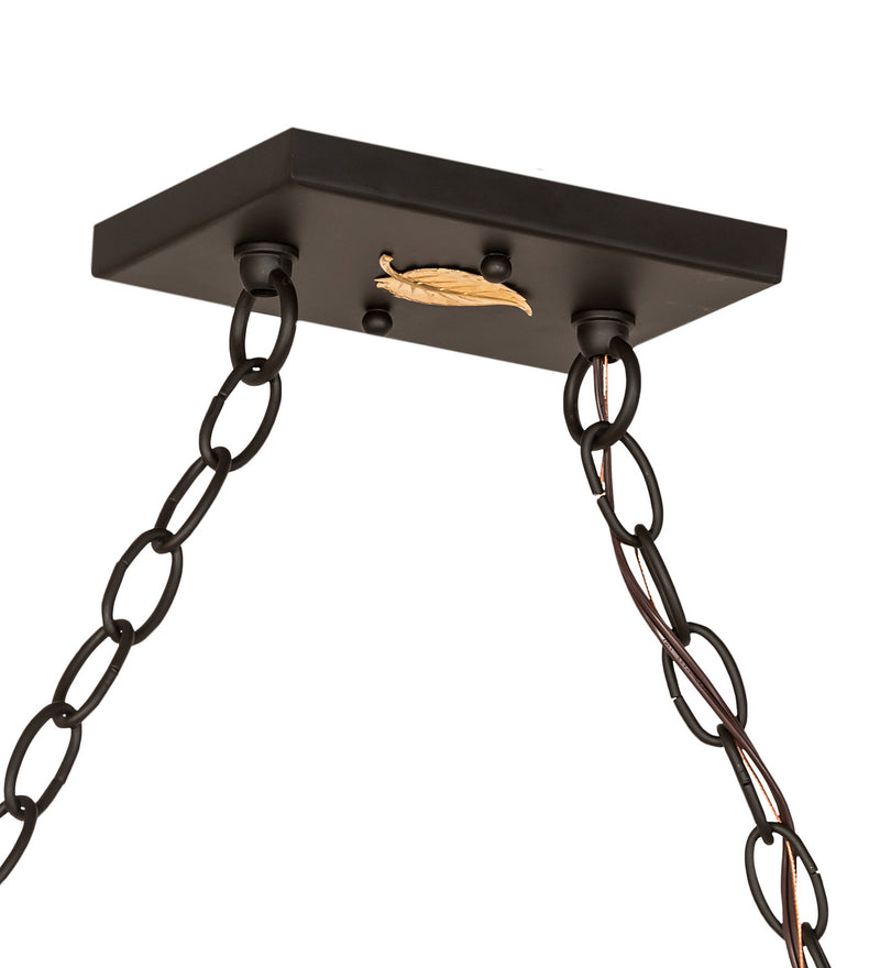 Meyda Tiffany 192028 Six Light Oblong Pendant, Oil Rubbed Bronze
