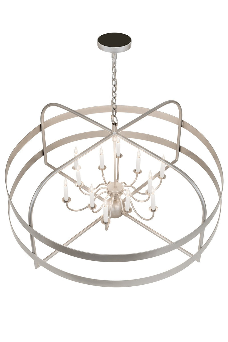 Meyda Tiffany 192243 12 Light Chandelier, Nickel Powder Coat