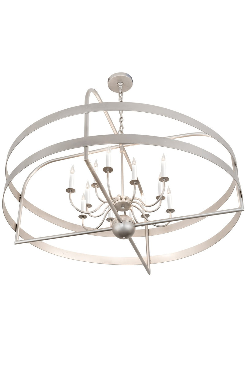 Meyda Tiffany 192243 12 Light Chandelier, Nickel Powder Coat