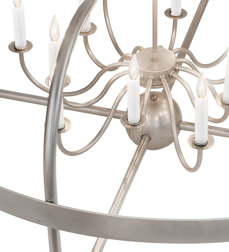 Meyda Tiffany 192243 12 Light Chandelier, Nickel Powder Coat