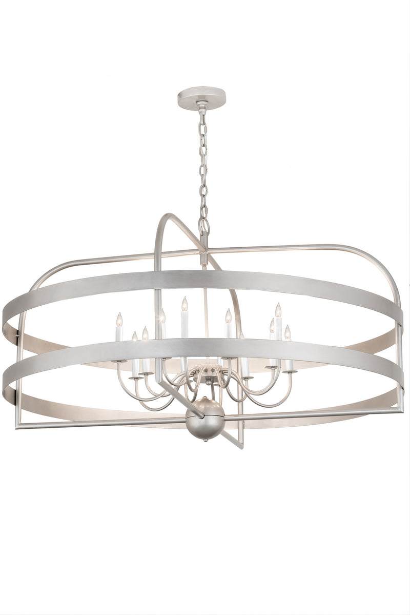 Meyda Tiffany 192243 12 Light Chandelier, Nickel Powder Coat
