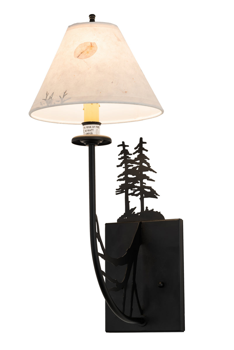 Meyda Tiffany 192592 One Light Wall Sconce, Black Metal,Hand Wrought Iron