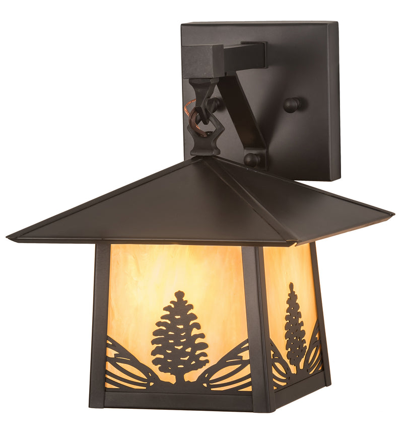 Meyda Tiffany 192760 One Light Wall Sconce, Craftsman Brown