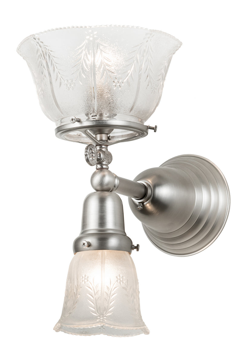 Meyda Tiffany 192906 Two Light Wall Sconce, Brushed Nickel