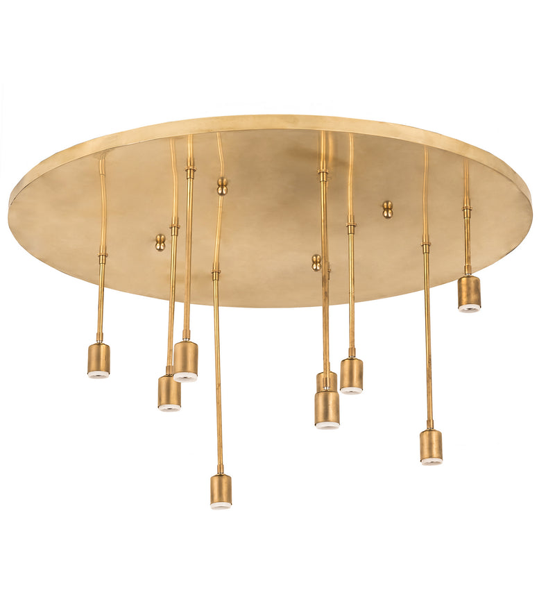 Meyda Tiffany 191758 Nine Light Flushmount Hardware, Raw Brass
