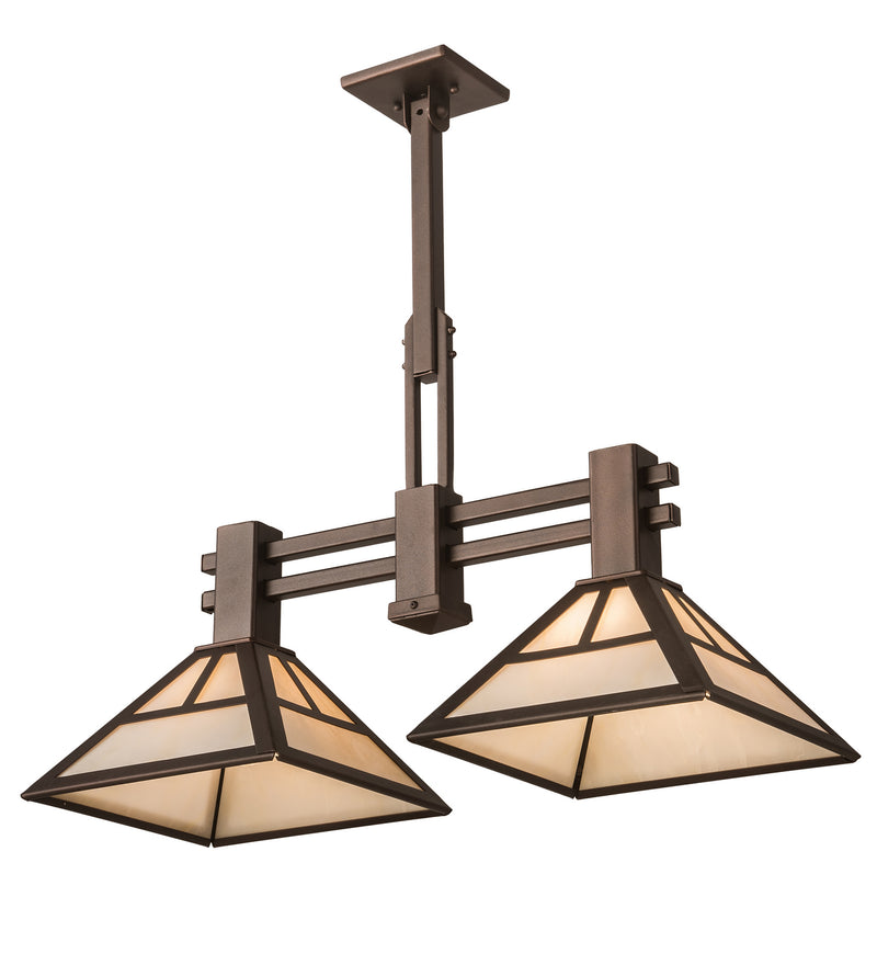 Meyda Tiffany 191703 Two Light Island Pendant, Mahogany Bronze