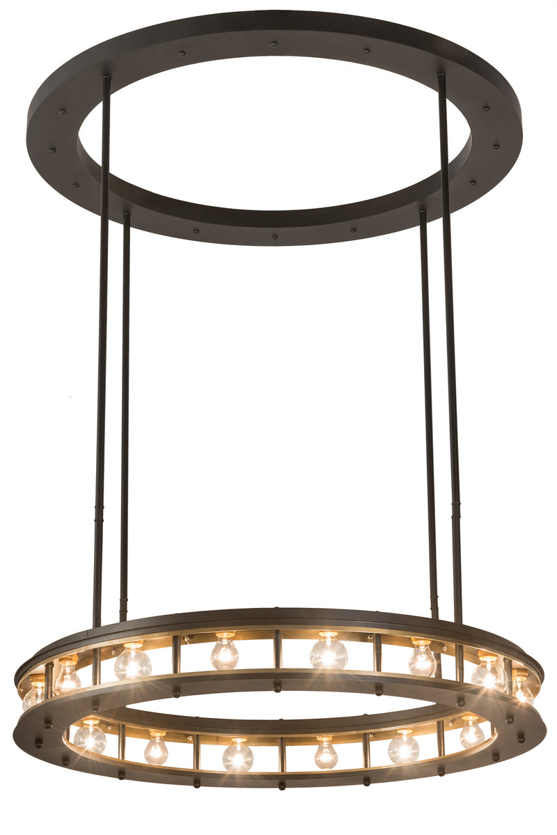 Meyda Tiffany 191696 16 Light Pendant, Solar Black / Buttered Brass