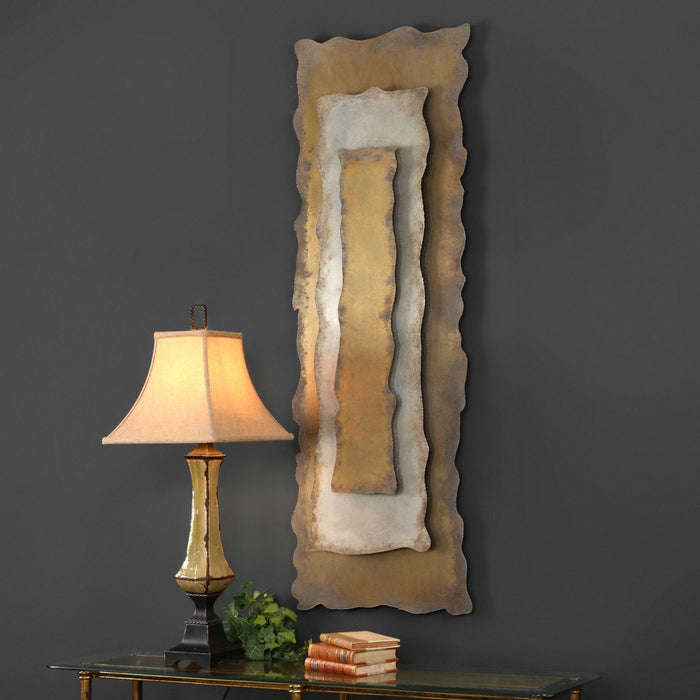 Uttermost 04127 Panel, Antique Bronze, Silver, And Gold