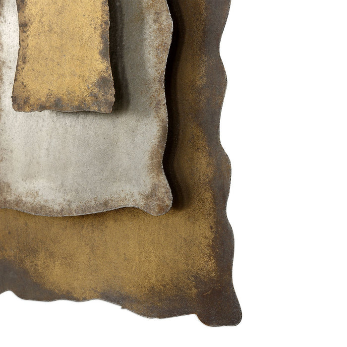 Uttermost 04127 Panel, Antique Bronze, Silver, And Gold