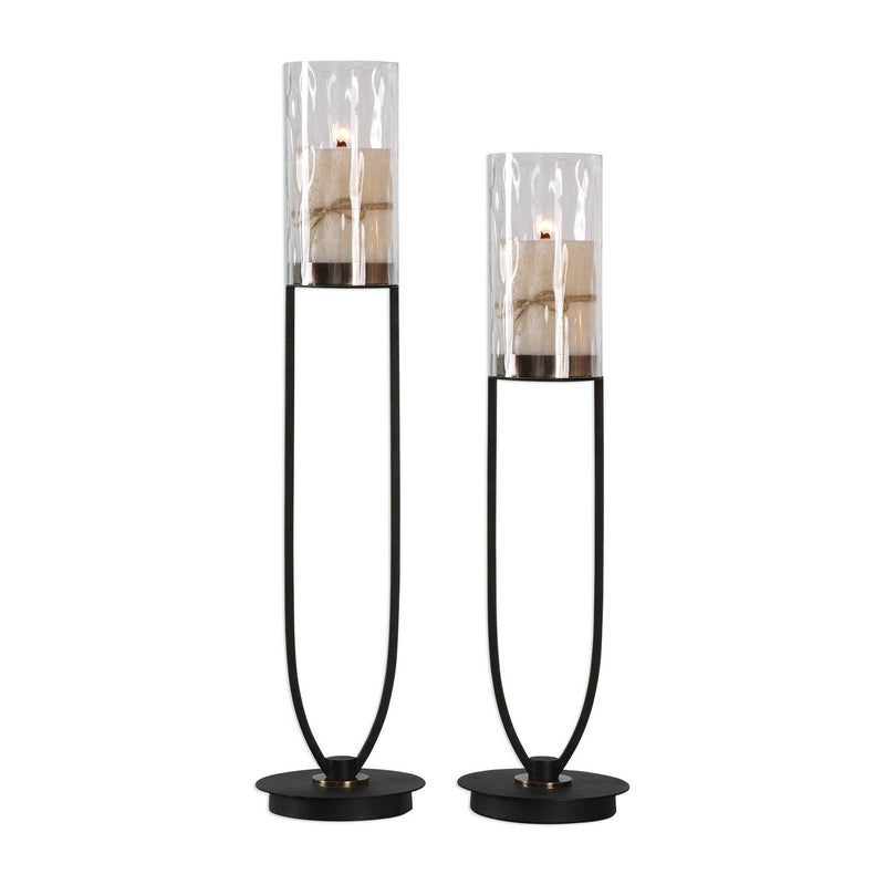 Uttermost 18835 Candleholders, Set/2, Matte Black