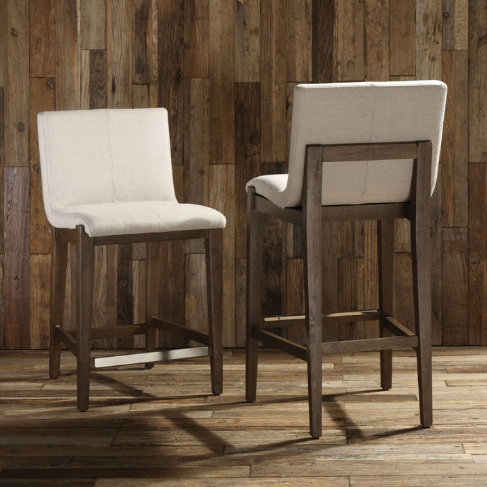 Uttermost 23390 Counter Stool, Brushed Nickel
