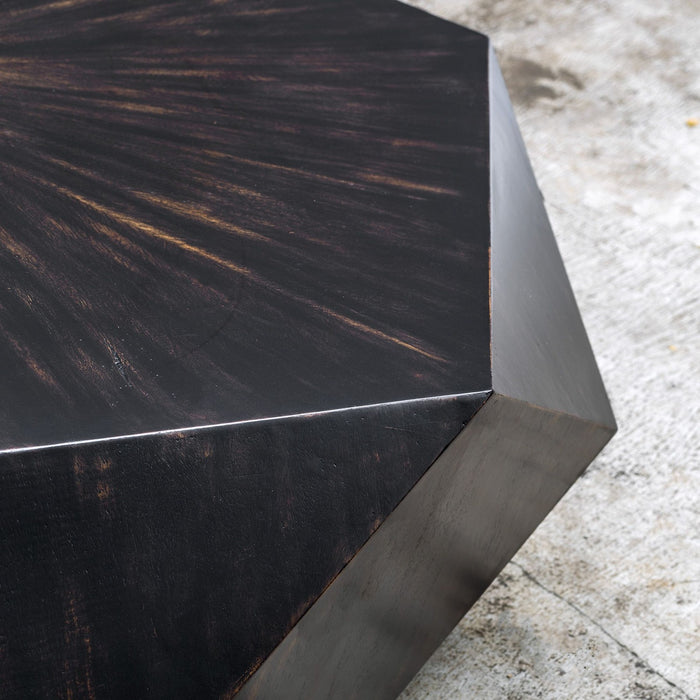 Uttermost 25832 Coffee Table, Mango Veneer w/Worn Black Rubbed