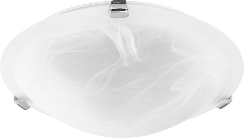 Quorum 3000-12-62 Two Light Ceiling Mount, Polished Nickel w/ Faux Alabaster